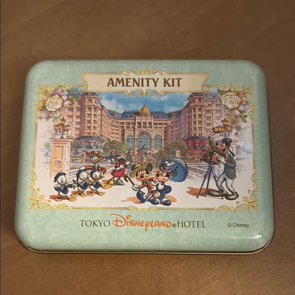 Disney Tokyo Disneyland Hotel Collectible Amenity Tin - Blue and Gold